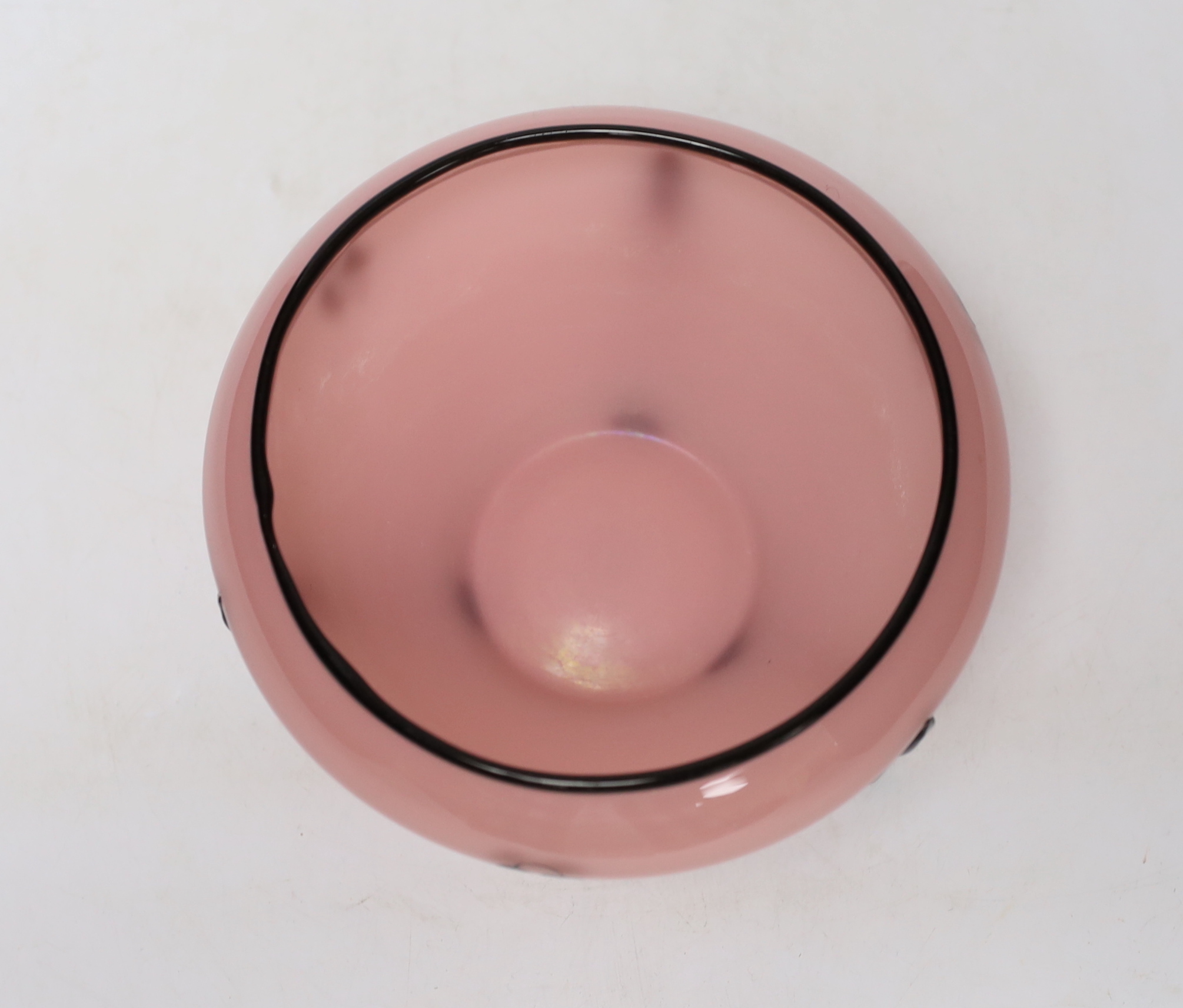Dagobert Peche (1887-1923), a pink and black glass vase, 10cm